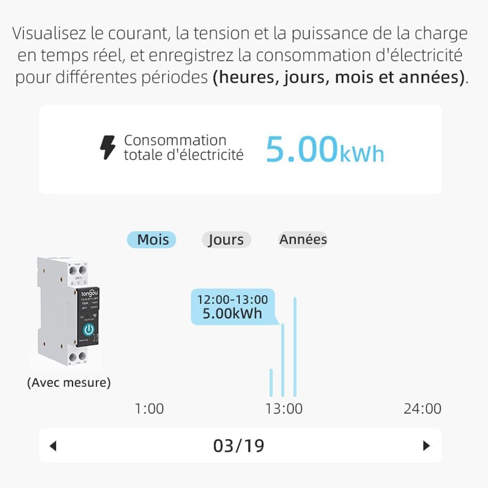 Interrupteur Zigbee Connecté 16A avec Mesure d'Énergie – Image 3